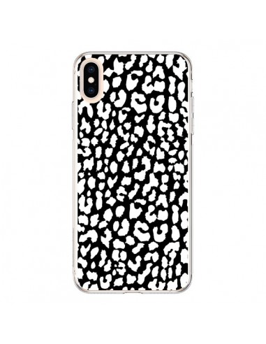 Coque iPhone XS Max Leopard Noir et Blanc - Mary Nesrala