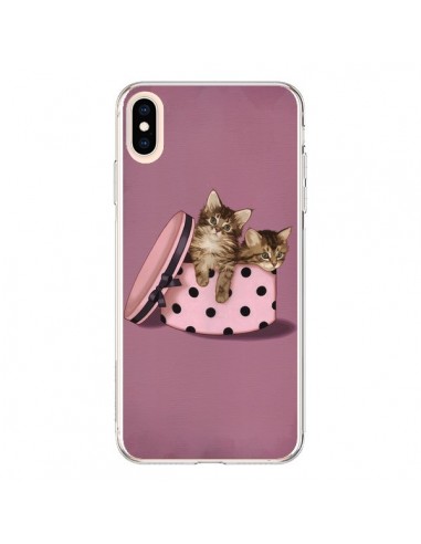 Coque iPhone XS Max Chaton Chat Kitten Boite Pois - Maryline Cazenave