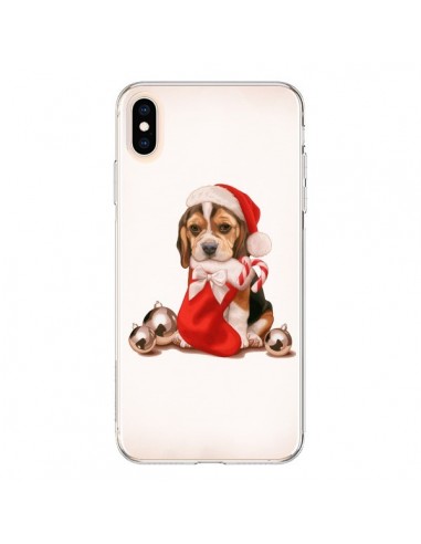 Coque iPhone XS Max Chien Dog Pere Noel Christmas - Maryline Cazenave