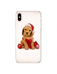 Coque iPhone XS Max Chien Dog Pere Noel Christmas Boules...