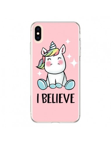 Coque iPhone XS Max Licorne I Believe - Maryline Cazenave