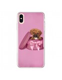 Coque iPhone XS Max Chien Dog Boite Noeud Triste - Maryline Cazenave