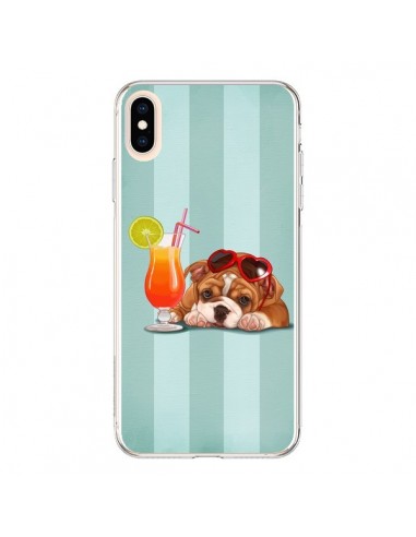 Coque iPhone XS Max Chien Dog Cocktail Lunettes Coeur - Maryline Cazenave