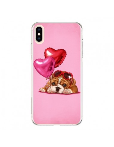 Coque iPhone XS Max Chien Dog Lunettes Coeur Ballon - Maryline Cazenave