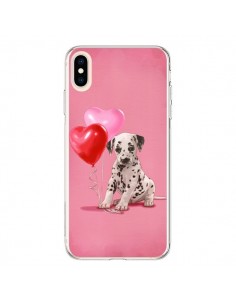 Coque iPhone XS Max Chien Dog Dalmatien Ballon Coeur -...