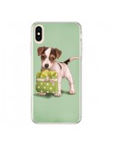 Coque iPhone XS Max Chien Dog Shopping Sac Pois Vert - Maryline Cazenave