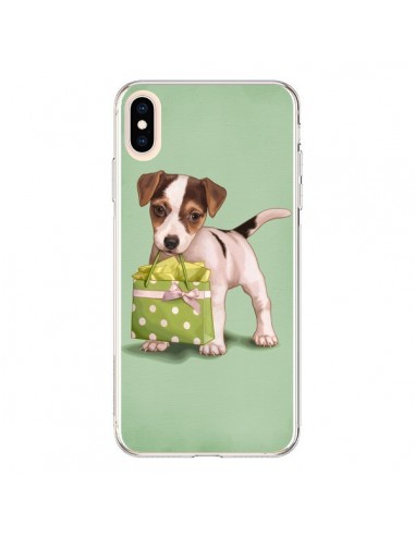 Coque iPhone XS Max Chien Dog Shopping Sac Pois Vert - Maryline Cazenave