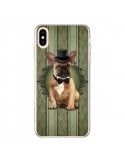 Coque iPhone XS Max Chien Dog Bulldog Noeud Papillon Chapeau - Maryline Cazenave