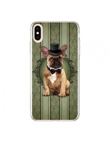 Coque iPhone XS Max Chien Dog Bulldog Noeud Papillon Chapeau - Maryline Cazenave
