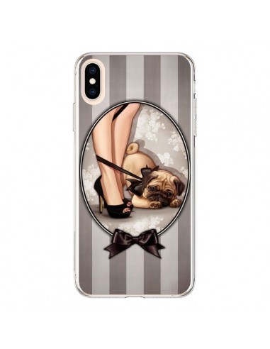 Coque iPhone XS Max Lady Noir Noeud Papillon Chien Dog Luxe - Maryline Cazenave