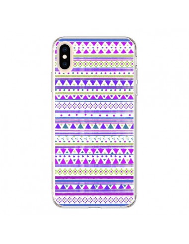 Coque iPhone XS Max Bandana Violet Azteque - Monica Martinez