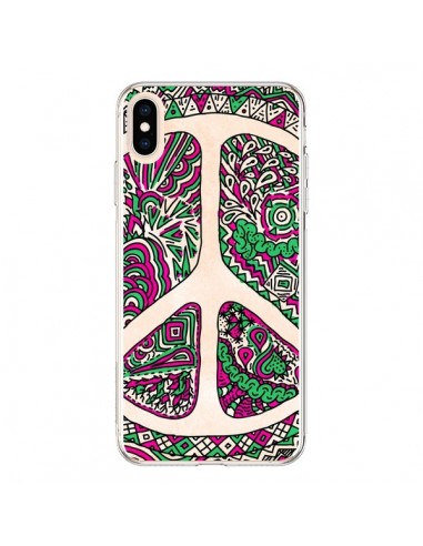 Coque iPhone XS Max Peace and Love Azteque Vainilla - Maximilian San