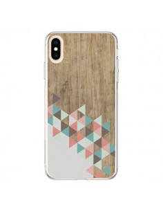 Coque iPhone XS Max Wood Bois Azteque Triangles Archiwoo...