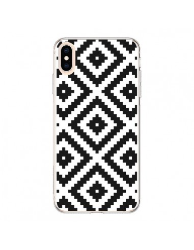 Coque iPhone XS Max Diamond Chevron Black and White - Pura Vida