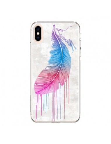 Coque iPhone XS Max Plume arc-en-ciel - Rachel Caldwell