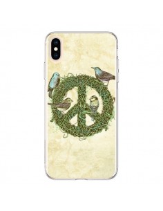 Coque iPhone XS Max Peace And Love Nature Oiseaux -...