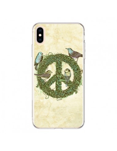 Coque iPhone XS Max Peace And Love Nature Oiseaux - Rachel Caldwell