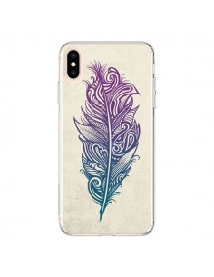 Coque iPhone XS Max Feather Plume Arc En Ciel - Rachel...