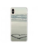 Coque iPhone XS Max Coeur Plage Beach Mer Sea Love Sable Sand - R Delean