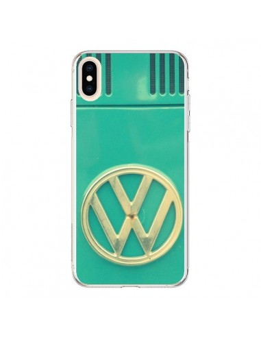 Coque iPhone XS Max Groovy Van Hippie VW Bleu - R Delean