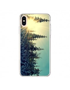 Coque iPhone XS Max Hiver Paysage Neige Montagnes Sapins...