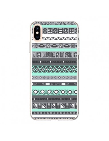 Coque iPhone XS Max Azteque Aztec Bleu Pastel - Rex Lambo