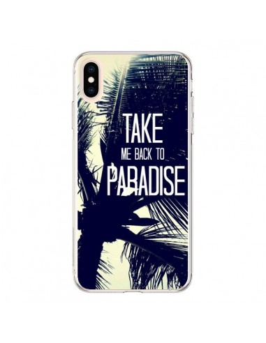 Coque iPhone XS Max Take me back to paradise USA Palmiers - Tara Yarte