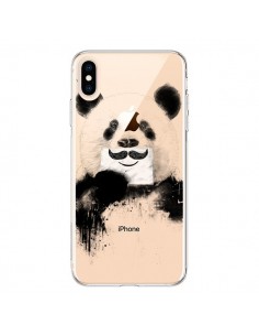 Coque iPhone XS Max Funny Panda Moustache Transparente...