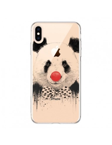 Coque iPhone XS Max Clown Panda Transparente souple - Balazs Solti