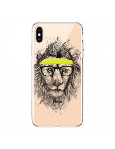 Coque iPhone XS Max Hipster Lion Transparente souple -...