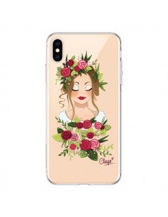 Coque iPhone XS Max Femme Closed Eyes Fleurs Transparente...