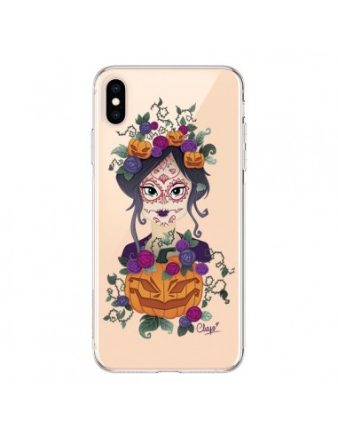 Coque iPhone XS Max Femme Closed Eyes Santa Muerte Transparente souple - Chapo