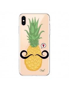 Coque iPhone XS Max Ananas Moustache Transparente souple...