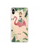 Coque iPhone XS Max Lolo Love Flamant Rose Chien Transparente souple - Chapo