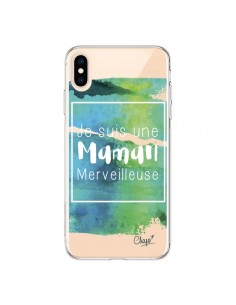 Coque iPhone XS Max Je suis une Maman Merveilleuse Bleu...