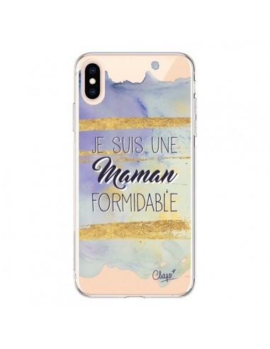 Coque iPhone XS Max Je suis une Maman Formidable Violet Transparente souple - Chapo