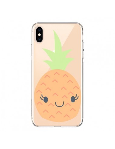 Coque iPhone XS Max Ananas Pineapple Fruit Transparente souple - Claudia Ramos