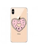 Coque iPhone XS Max Donuts Heart Coeur Rose Transparente souple - Claudia Ramos