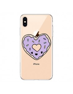 Coque iPhone XS Max Donuts Heart Coeur Violet...