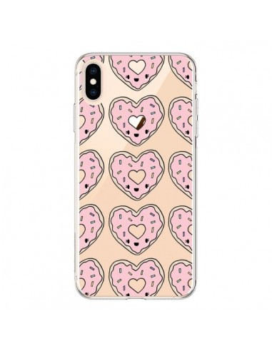 Coque iPhone XS Max Donuts Heart Coeur Rose Pink Transparente souple - Claudia Ramos