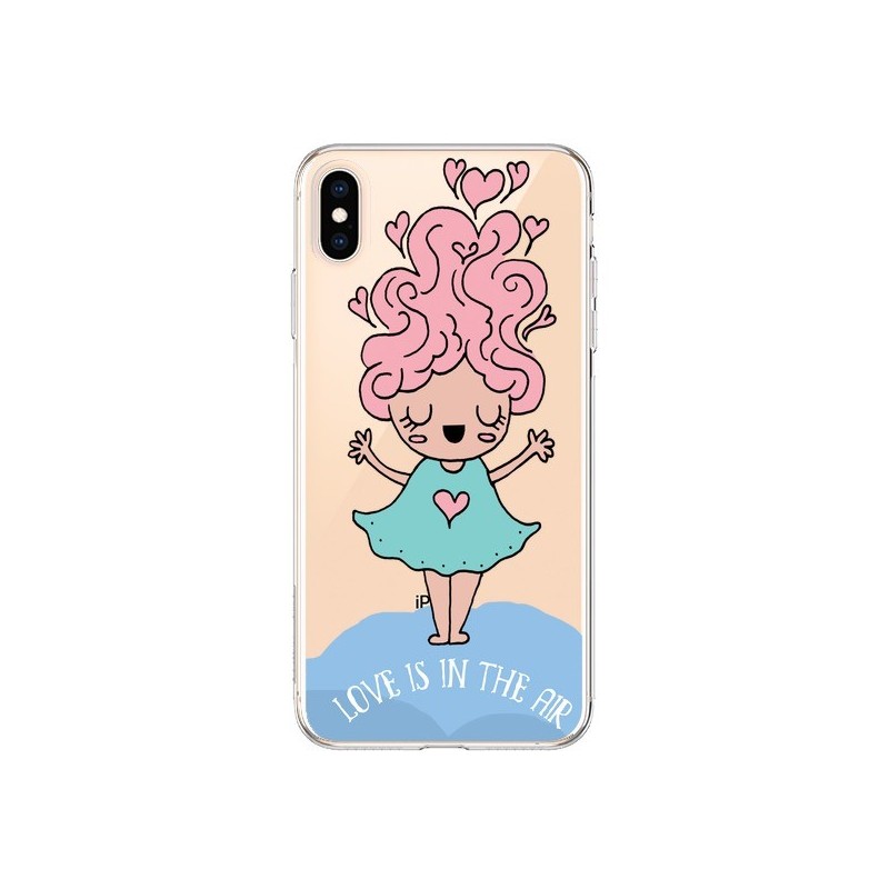 Coque iPhone XS Max Love Is In The Air Fillette Transparente souple - Claudia Ramos