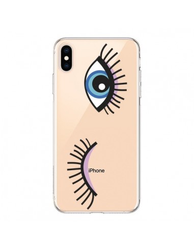 Coque iPhone XS Max Eyes Oeil Yeux Bleus Transparente souple - Léa Clément