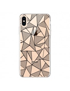 Coque iPhone XS Max Lignes Grilles Triangles Grid...