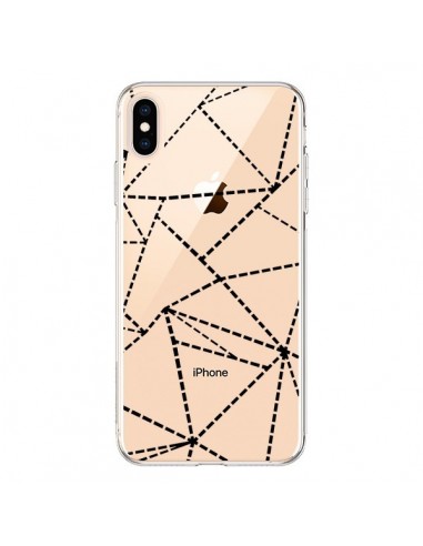 Coque iPhone XS Max Lignes Points Abstract Noir Transparente souple - Project M