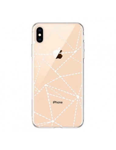 Coque iPhone XS Max Lignes Points Abstract Blanc Transparente souple - Project M