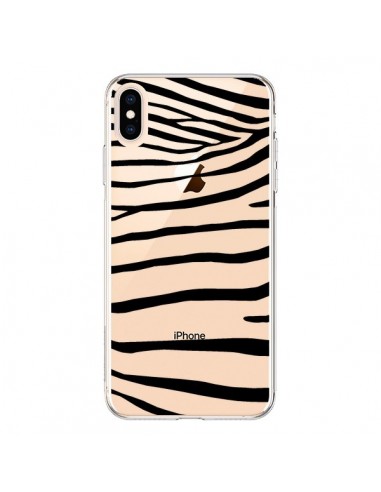 Coque iPhone XS Max Zebre Zebra Noir Transparente souple - Project M
