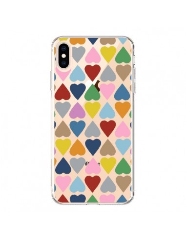 Coque iPhone XS Max Coeurs Heart Couleur Transparente souple - Project M