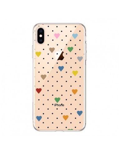 Coque iPhone XS Max Point Coeur Coloré Pin Point Heart Transparente souple - Project M