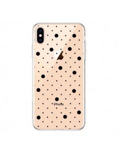 Coque iPhone XS Max Point Noir Pin Point Transparente...