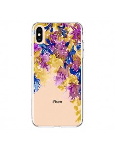 Coque iPhone XS Max Cascade Florale Transparente souple -...